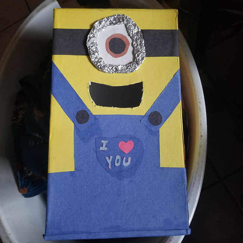Minion Valentine’s Day Box for Elementary School