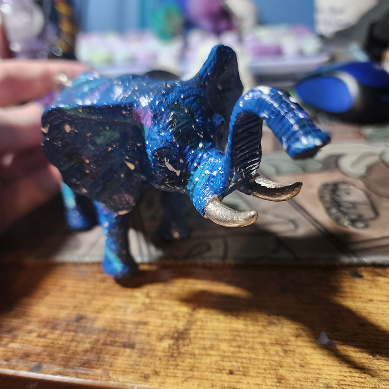 Repainted Dollar Tree Elephant Toy
