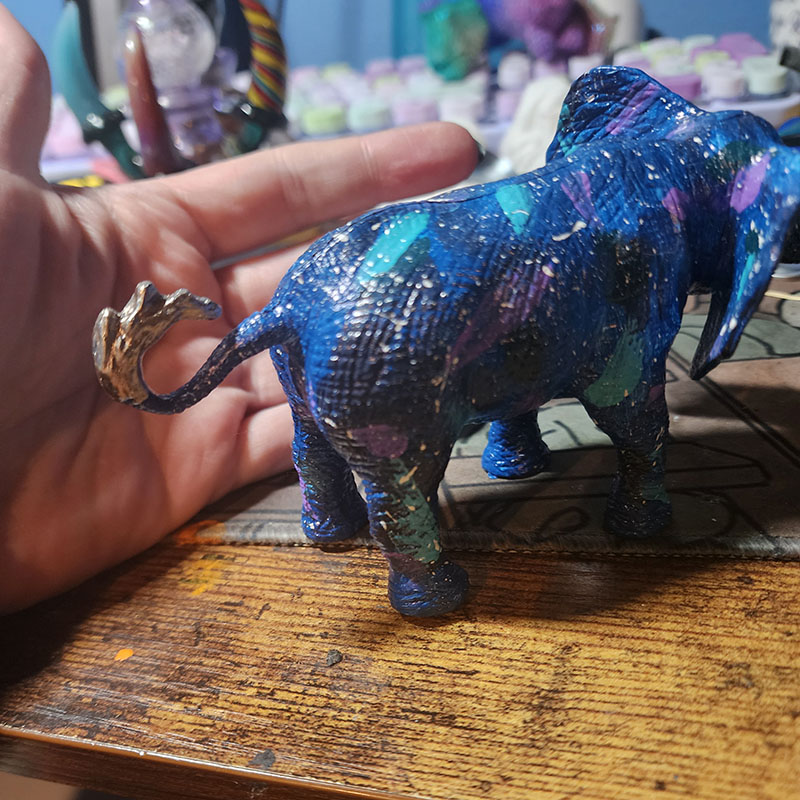 Repainted Dollar Tree Elephant Toy