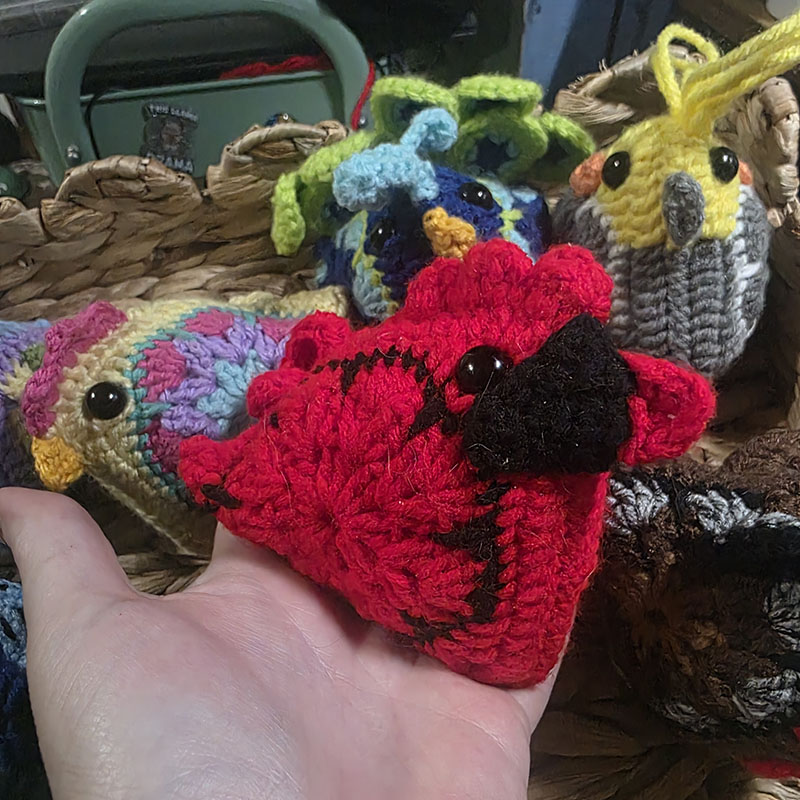Cardinal mod from Granny Square Chicken by Sweet Softies