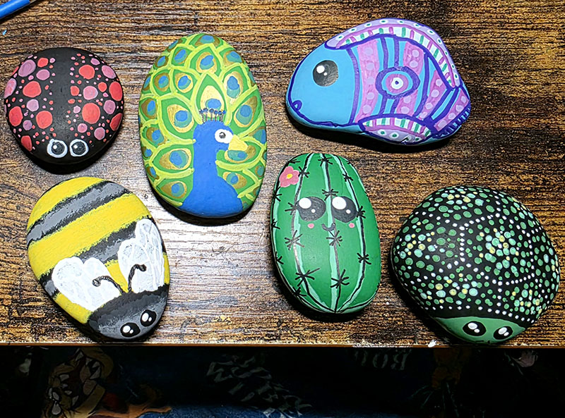 Various Painted Rocks